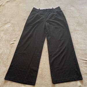 Women's Black Pinstripe Flare Trousers Size 3